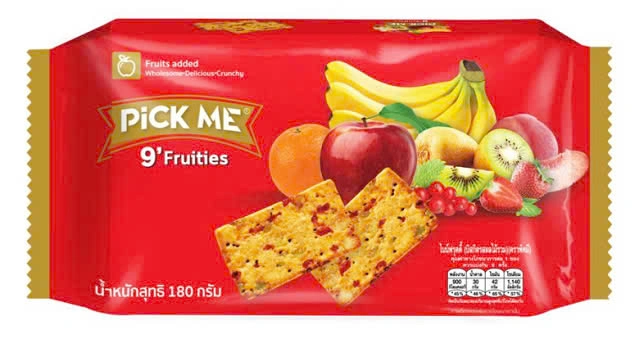 Bánh quy Pick me vị trái cây 180gr